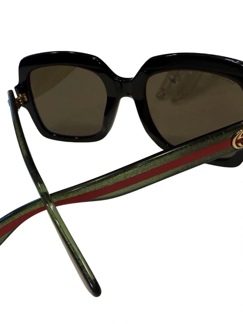 Gucci Sunglasses GG0036SN Brown Lenses Green Red Interlocking G’s Frames NWOT - Picture 9 of 10